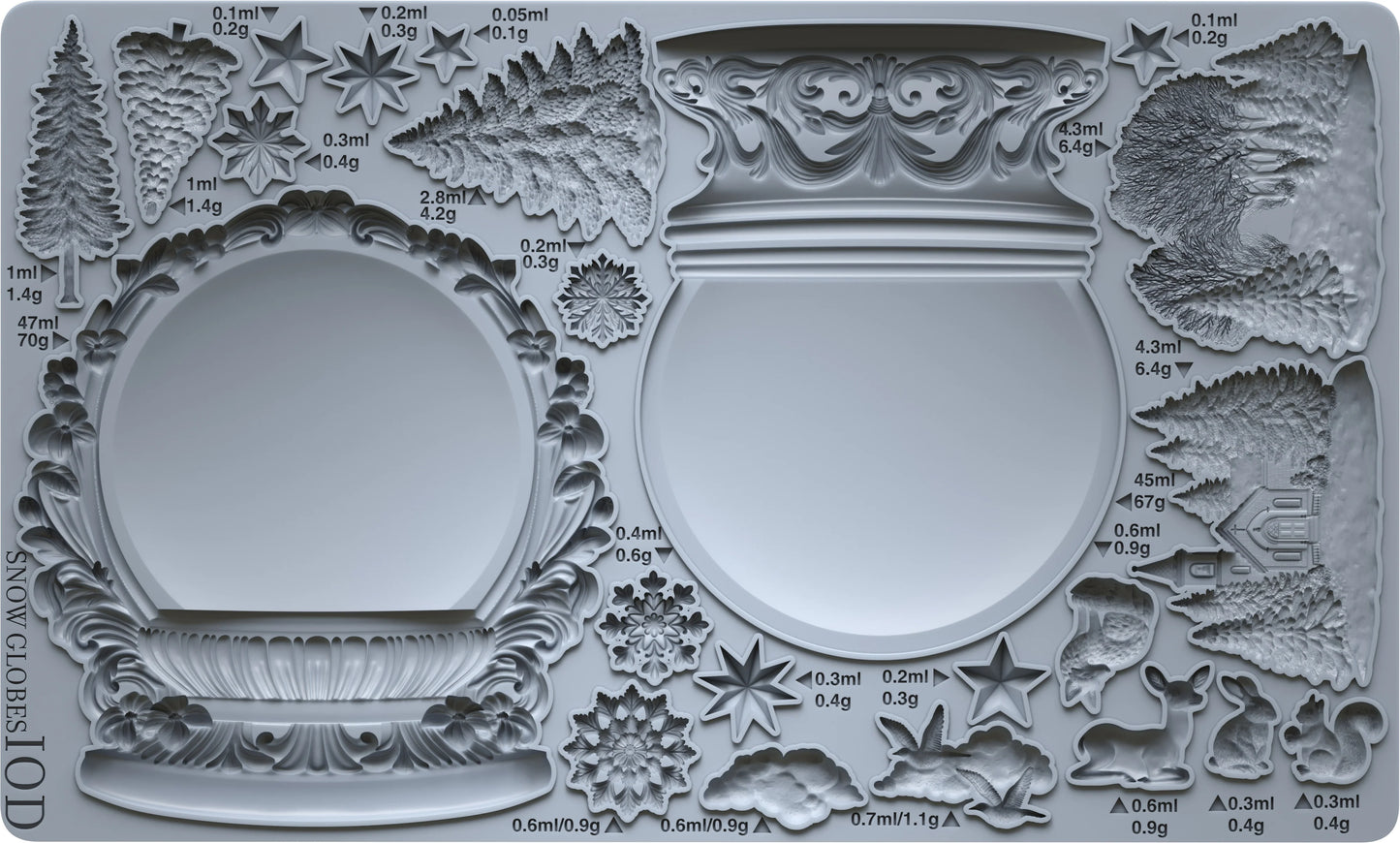 Snow Globes 6x10 IOD Mould